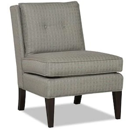 Contemporary Accent Armless Chair with Tapered Block Legs